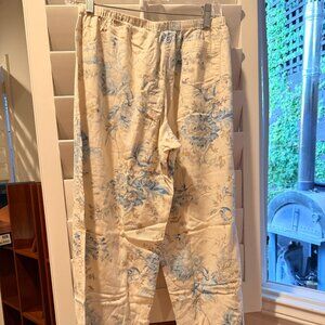 Lauren Ralph Lauren Floral High Rise Trousers Blue White- S
